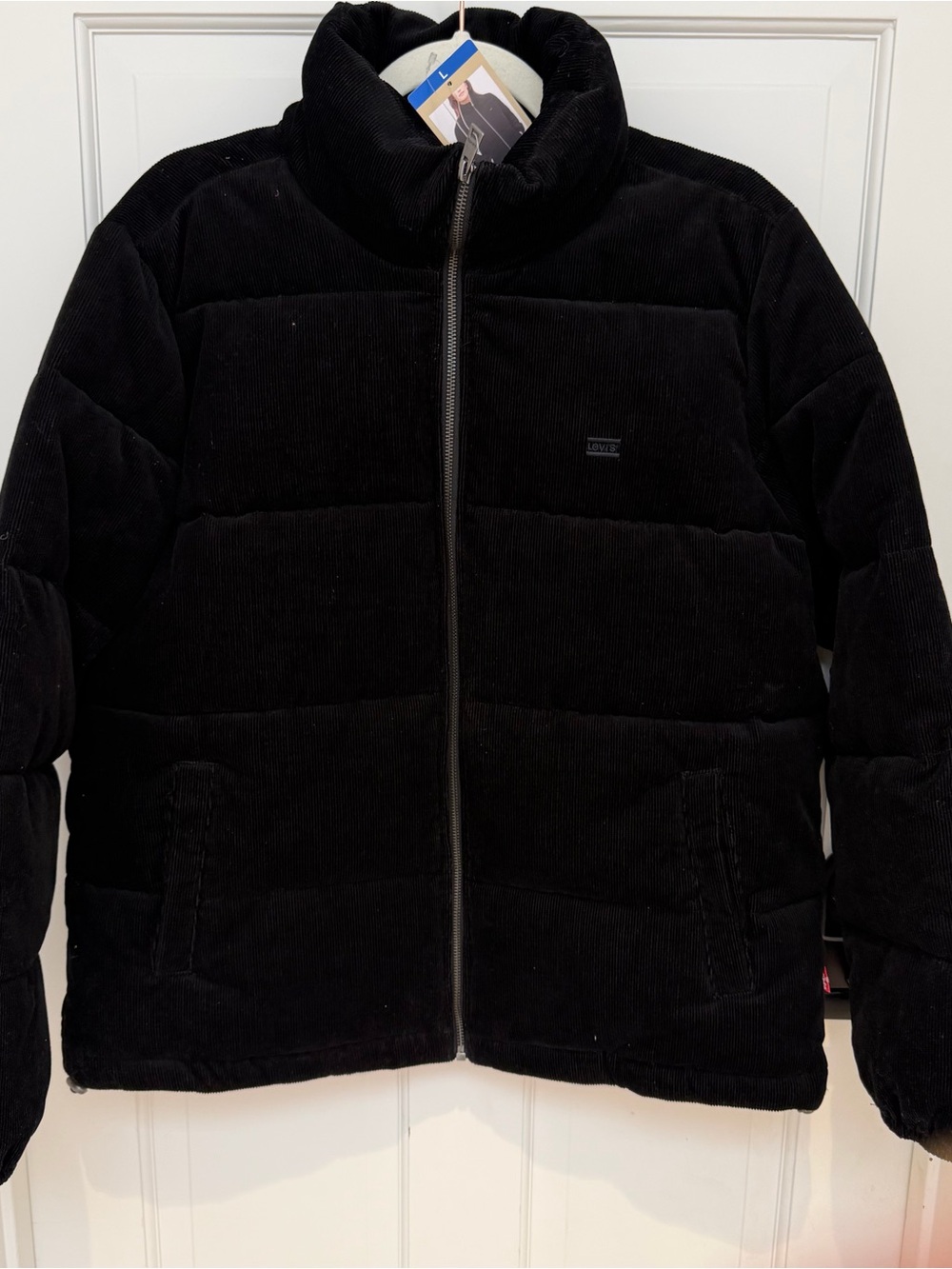 Levi's Women's Black Corduroy Puffer Jacket S Large - Picture 11 of 16